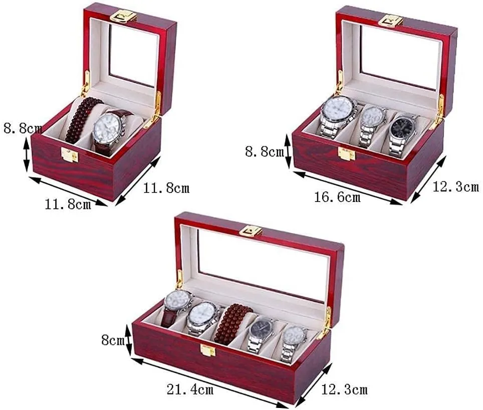 * 11.8 * 8.8cm Storage Box Wooden Watch Box Display Stand/Storage Box for Jewelry Watches 2/3/5 Grids Watch Display Box with uniformitarianism Glass Lid Pull Storage Top Box High-end / 11.8 