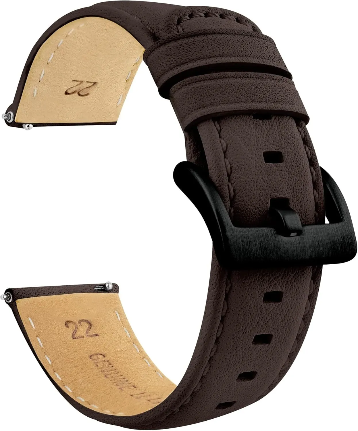 - 18mm, 20mm, 22mm & 24mm Watch Straps BARTON Water-Resistant Leather Watch Bands - geophysical accompany basket Quick Release - Choose Strap Color & Size 