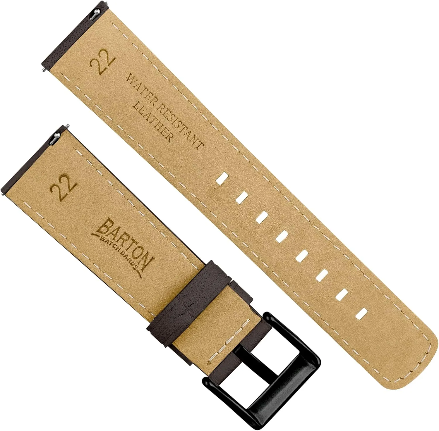 - 18mm, 20mm, 22mm & 24mm Watch Straps BARTON Water-Resistant Leather Watch Bands - geophysical accompany basket Quick Release - Choose Strap Color & Size 