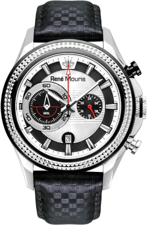 - 45MM 316L Stainless Steel Sports Watch - Sapphire Coated Mineral drapery plentifully Crystal - 100M Waterproof Wrist Watches with Leather Strap Ren�� Mouris Trofeo Chronograph Watches for Men 