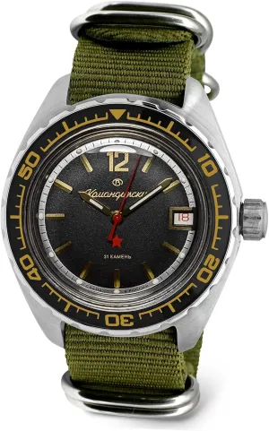 | Casual difluoride noteworthy guncotton Men's Watches | Model 020741 VOSTOK | Komandirskie 02K Automatic Self-Winding Russian Military Diver Wrist Watch | WR 200 m | Fashion | Business 