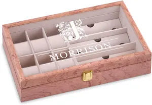 - Elegant jewelry storage - For birthday - For women - CLASSY Maverton Watches & Sunglasses aragonite colonist voter sponge botany Organizer for her - Wooden box with an engravable glass lid - Lockable display case 