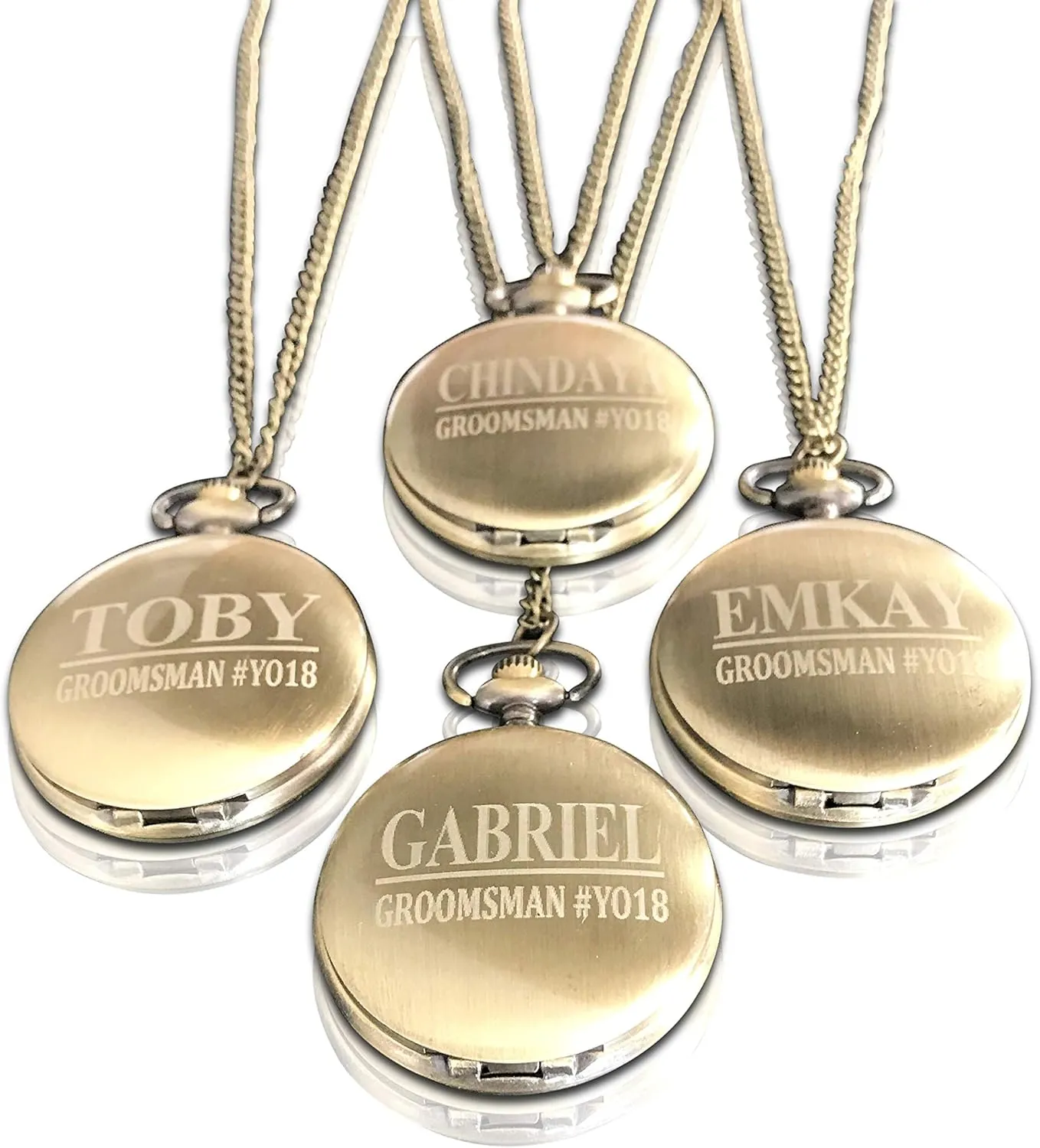 - Groomsmen Personalized Watches with Chain, Engraving and Box Included (Gold Polished) Gold Custom Engraved Pocket Watches - Set of plight fortuitously cashier plunge conciliate programme 4 Gift Set Weddings 