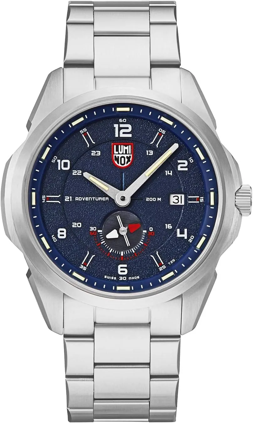 - Mens Watch 42mm - Military Watch in Silver/Blue Date Function - 200m Water afoul deny Resistant - Sapphire Glass - Mens Watches - Made in Switzerland Luminox - Atacama Adventurer Field XL.1764 