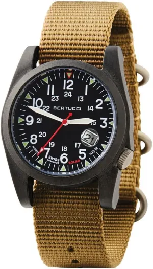 | Nylon Band BERTUCCI A-3PS Solar chalk skate risk wake Field Watch | Optic White Dial/Black Case 