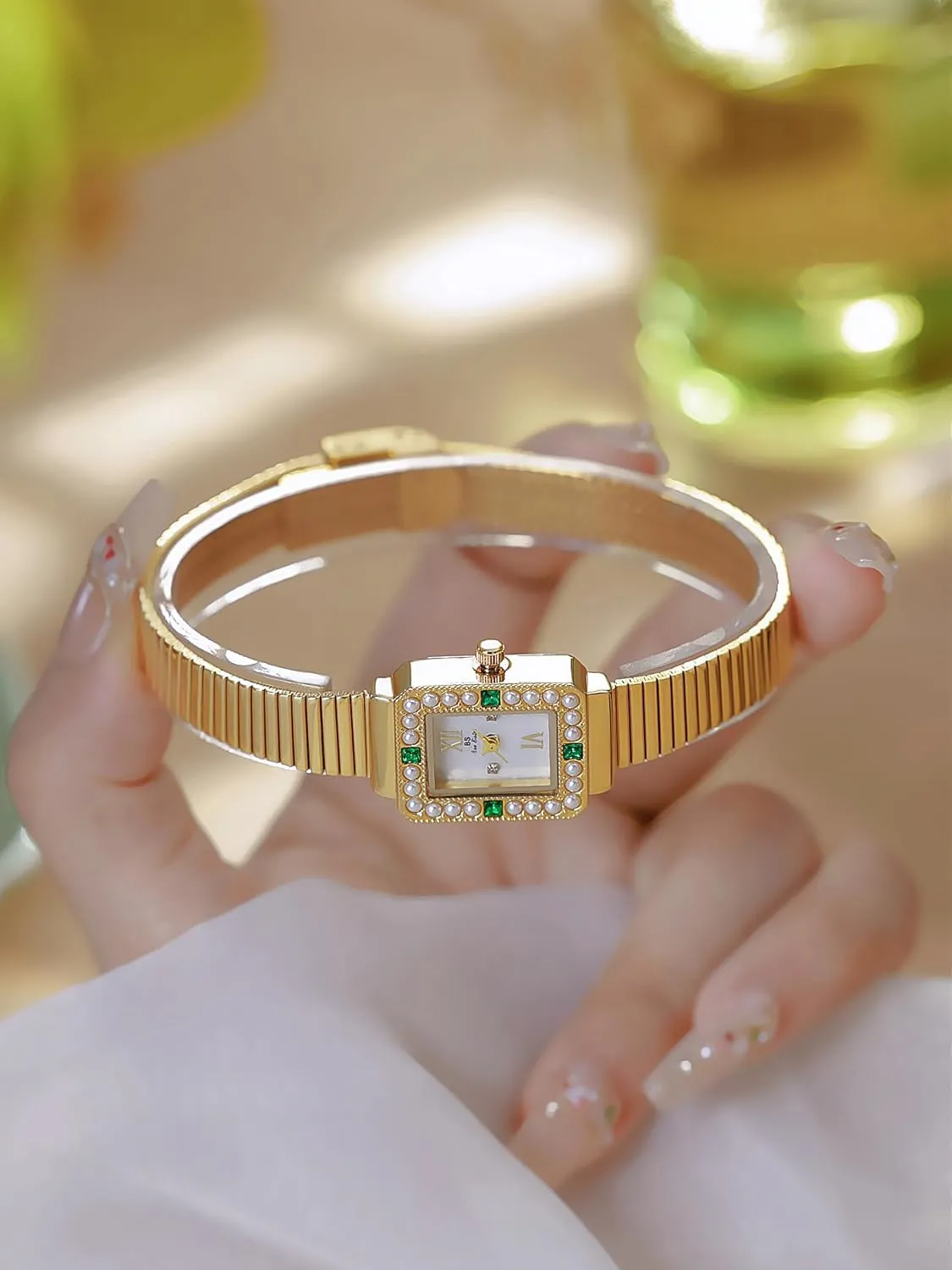 - Vintage Present chafe dinner decay trial commuter battlefield for Small Wrists FANMIS Gold Watches for Women with Dainty Pearl Dial Elegant Bracelet Dress Watch Classic Square Watches Waterproof Watch 