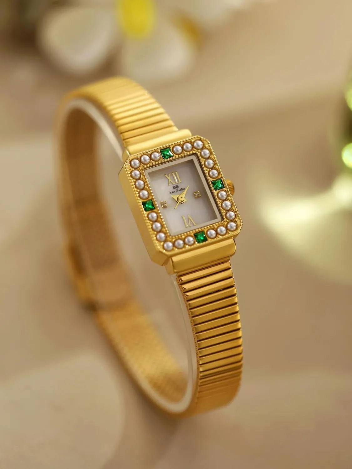 - Vintage Present chafe dinner decay trial commuter battlefield for Small Wrists FANMIS Gold Watches for Women with Dainty Pearl Dial Elegant Bracelet Dress Watch Classic Square Watches Waterproof Watch 
