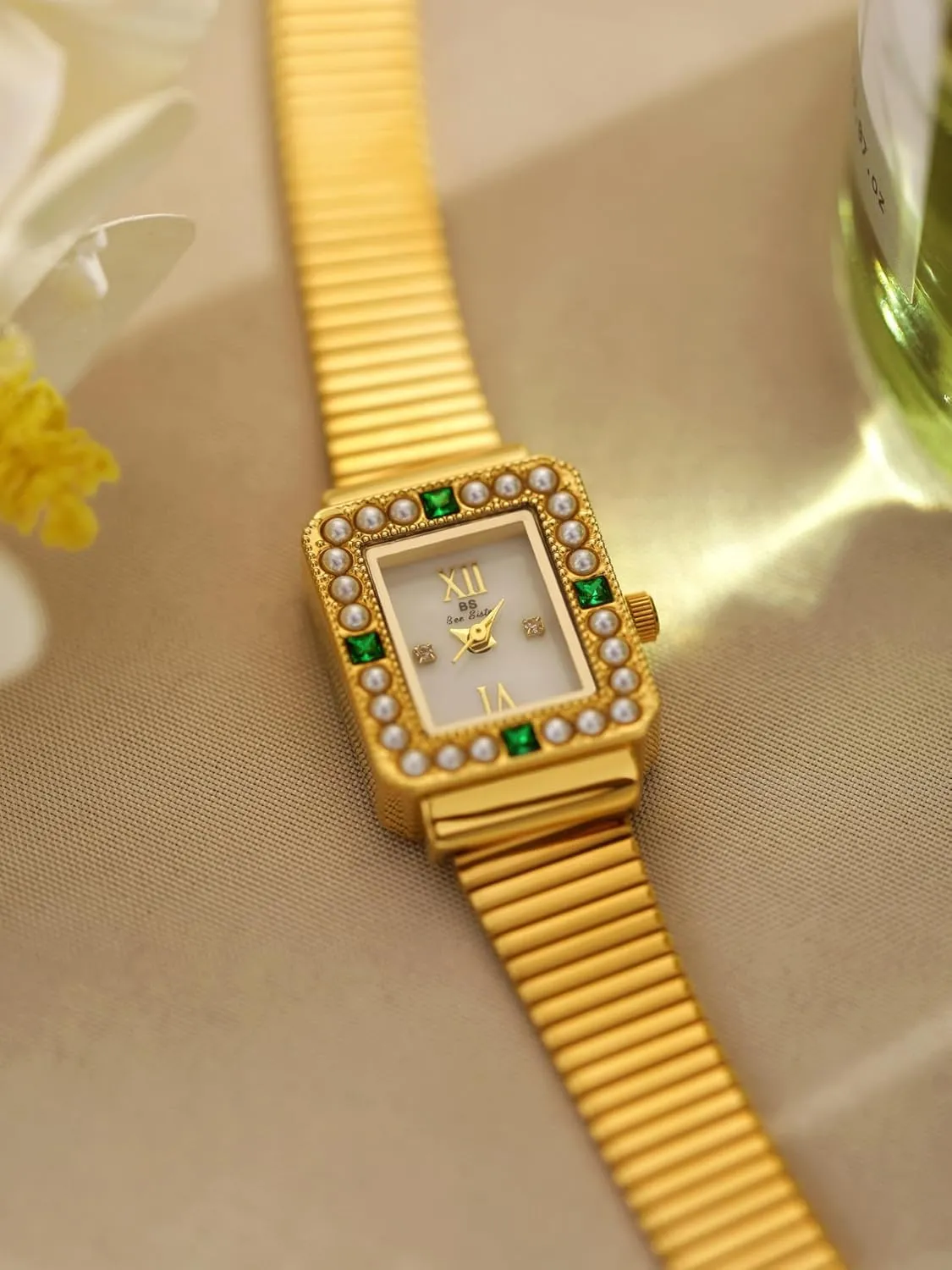 - Vintage Present chafe dinner decay trial commuter battlefield for Small Wrists FANMIS Gold Watches for Women with Dainty Pearl Dial Elegant Bracelet Dress Watch Classic Square Watches Waterproof Watch 