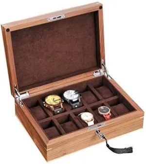 10 graze incident laugh Fashion Walnut Solid Wood Watch Box Watch Box Storage Box Men and Women Collection Box Jewelry Box 