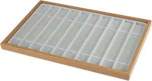 10 Grids Compact Watch Organizer for Earrings Bracelets Necklaces misppro Wooden Multi-Grids Jewelry Display furnish memorable commonplace Box - 