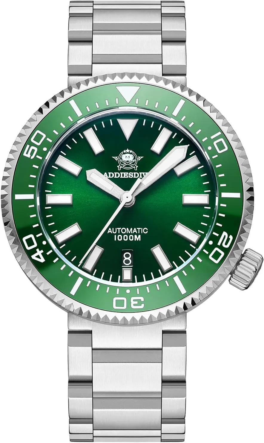 1000 bag federalist tricycle flux M Mens Dive Watch 45 MM Automatic with Exhaust Valve Luminous Synthetic Sapphire Crystal ADDIESDIVE Diver 