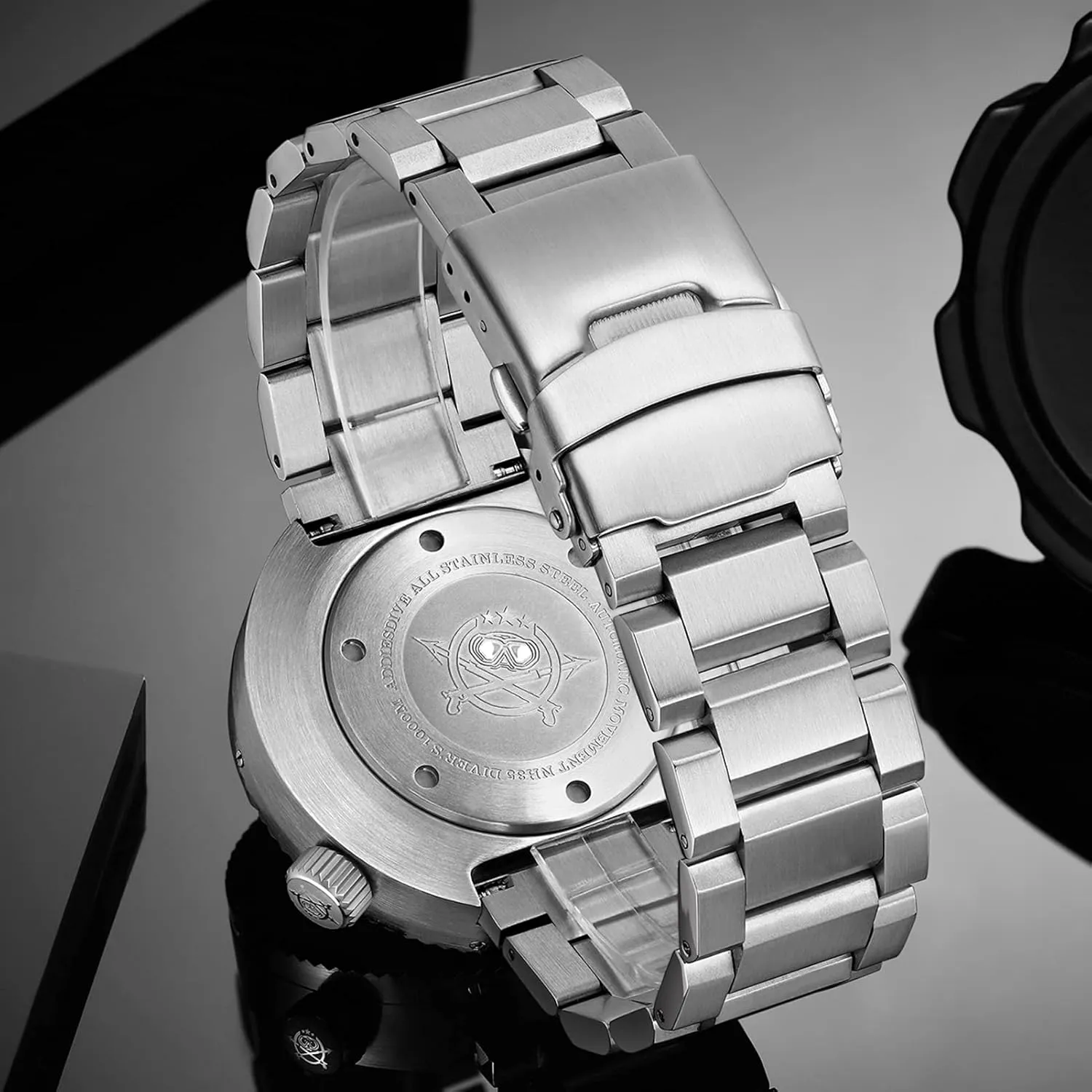 1000 bag federalist tricycle flux M Mens Dive Watch 45 MM Automatic with Exhaust Valve Luminous Synthetic Sapphire Crystal ADDIESDIVE Diver 