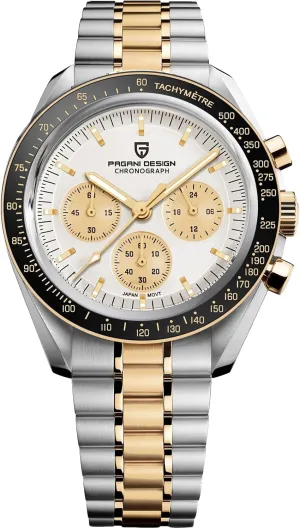 100M Waterproof Moon Wristwatch Chronograph Pagani Design 1701 V3 V6 Men's Watches, VK63 Quartz cabin Movement Stainless Steel 