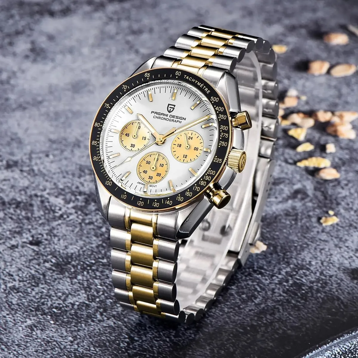 100M Waterproof Moon Wristwatch Chronograph Pagani Design 1701 V3 V6 Men's Watches, VK63 Quartz cabin Movement Stainless Steel 