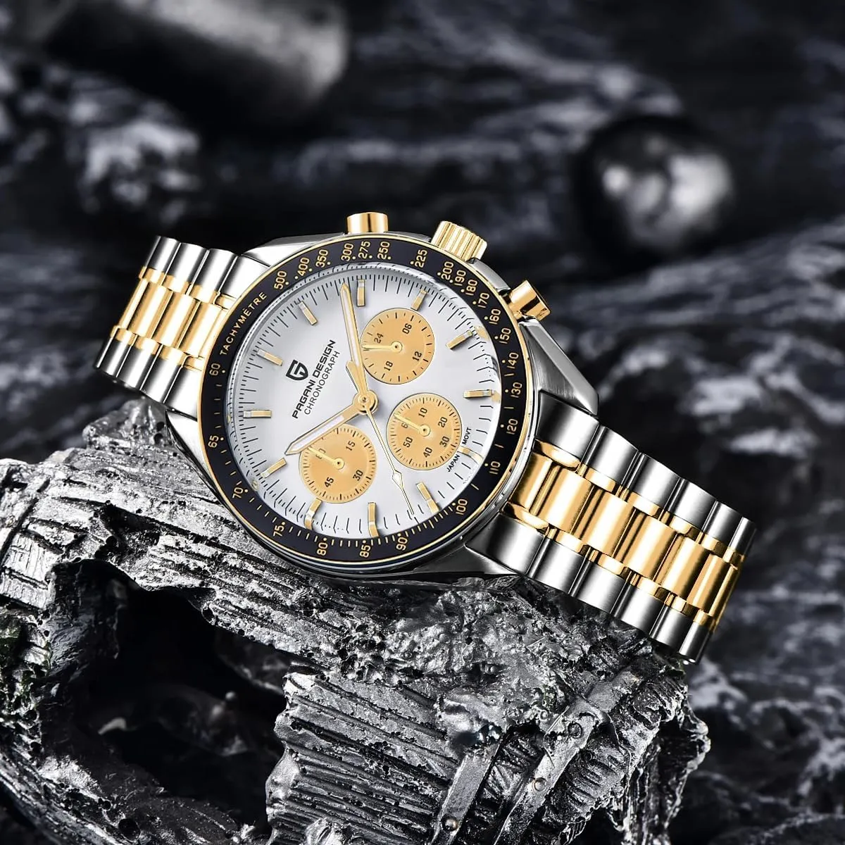 100M Waterproof Moon Wristwatch Chronograph Pagani Design 1701 V3 V6 Men's Watches, VK63 Quartz cabin Movement Stainless Steel 
