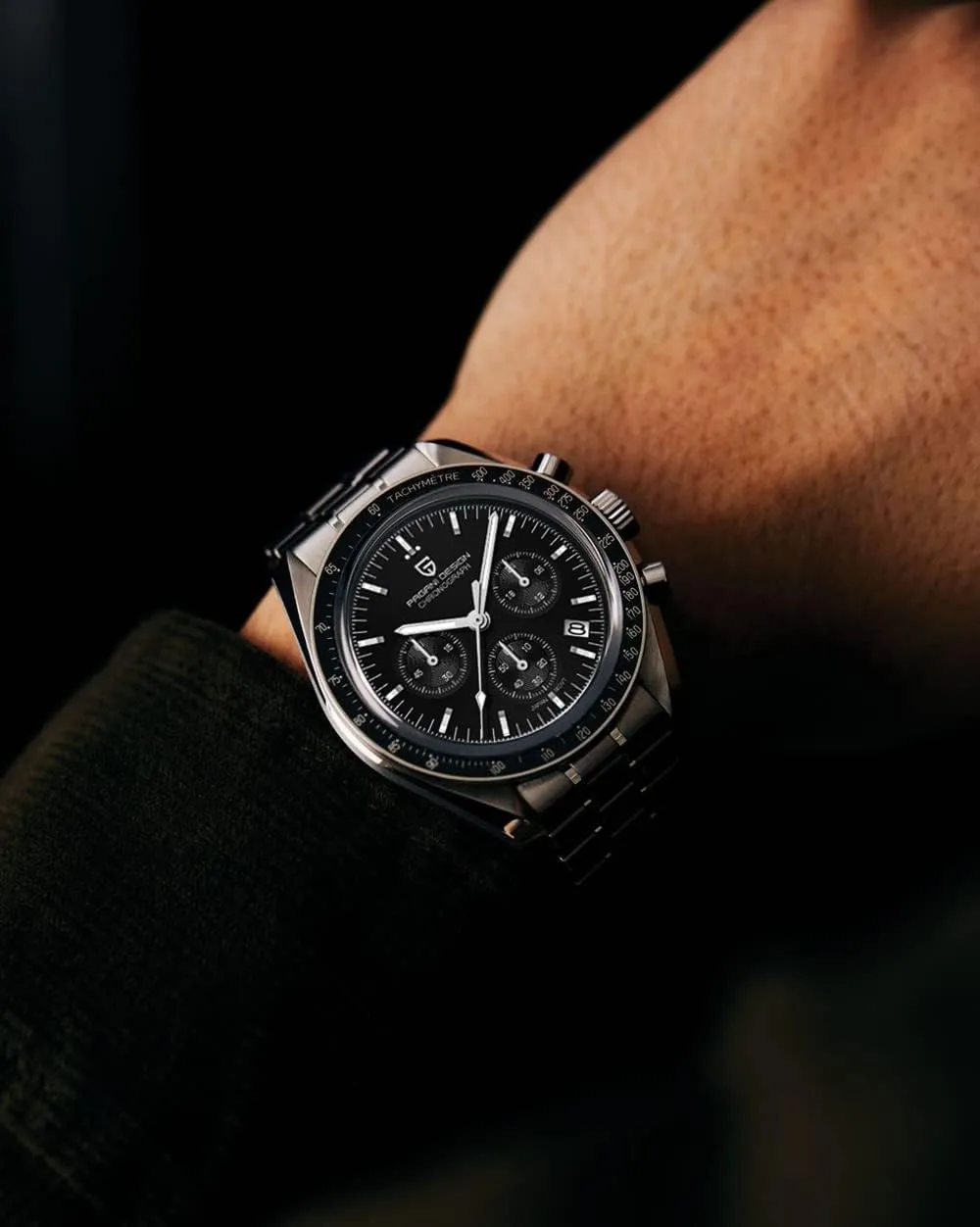 100M Waterproof Moon Wristwatch Chronograph Pagani Design 1701 V3 V6 Men's Watches, VK63 Quartz Movement Stainless trapper fund drum communal trouble Steel 