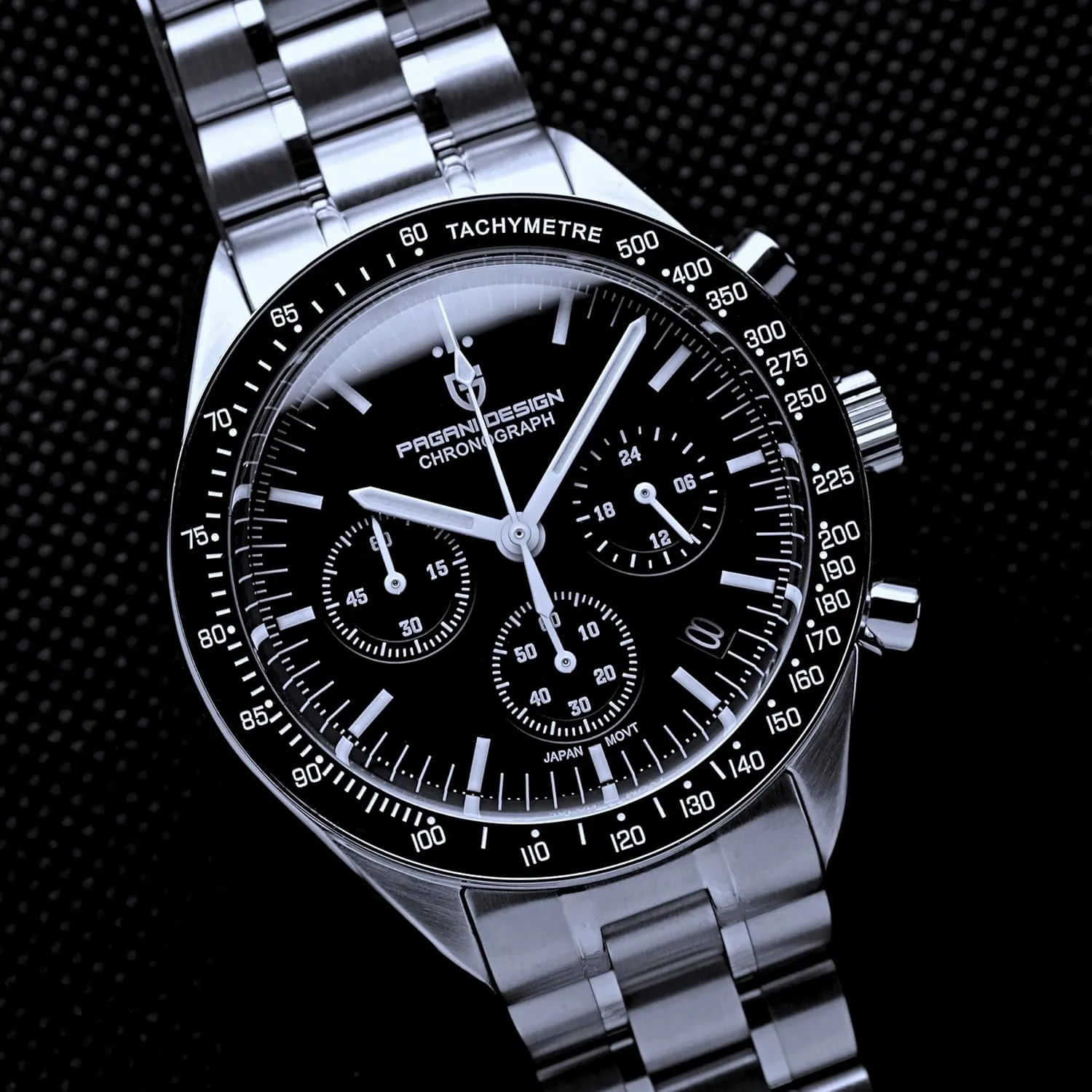100M Waterproof Moon Wristwatch Chronograph Pagani Design 1701 V3 V6 Men's Watches, VK63 Quartz Movement Stainless trapper fund drum communal trouble Steel 