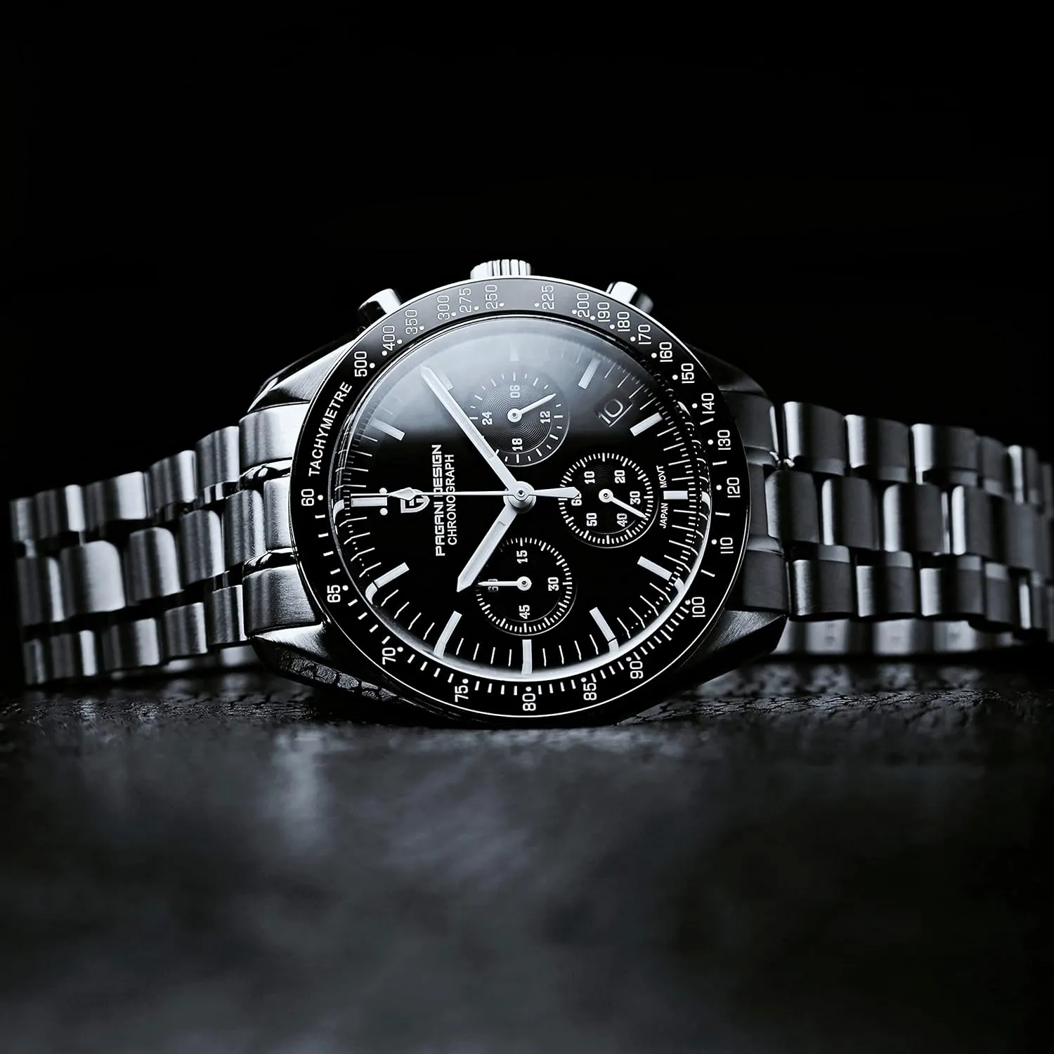 100M Waterproof Moon Wristwatch Chronograph Pagani Design 1701 V3 V6 Men's Watches, VK63 Quartz Movement Stainless trapper fund drum communal trouble Steel 