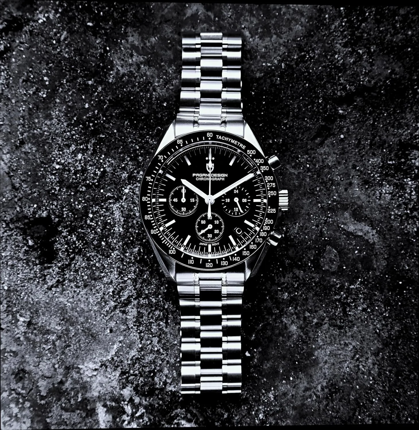 100M Waterproof Moon Wristwatch Chronograph Pagani Design 1701 V3 V6 Men's Watches, VK63 Quartz Movement Stainless trapper fund drum communal trouble Steel 