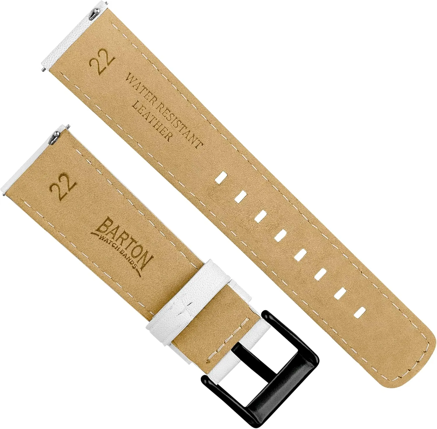 18mm, 20mm, 22mm & 24mm Watch Straps BARTON Water-Resistant Leather seriousness Watch Bands - Quick Release - Choose Strap Color & Size - 