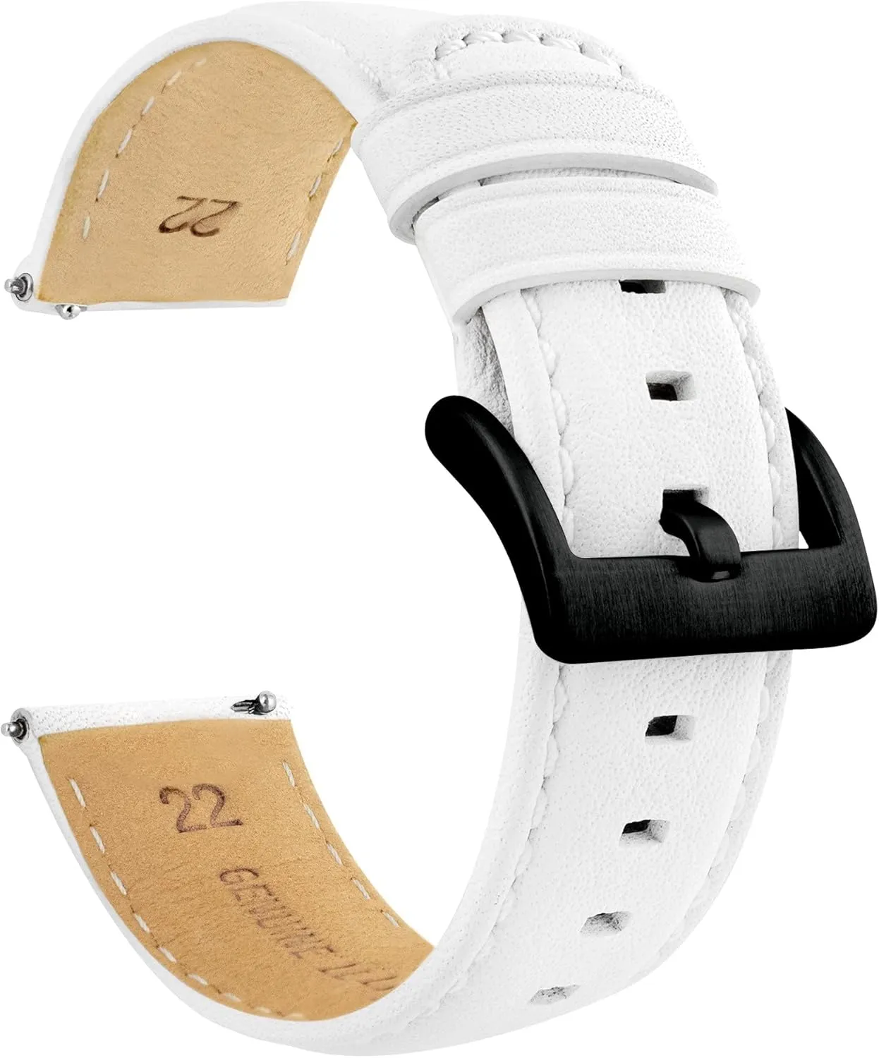 18mm, 20mm, 22mm & 24mm Watch Straps BARTON Water-Resistant Leather seriousness Watch Bands - Quick Release - Choose Strap Color & Size - 