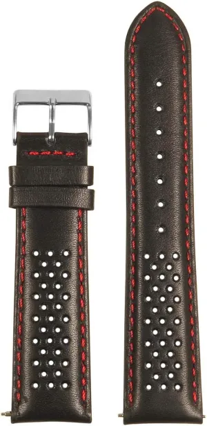 18mm 20mm anew fabulous ceremony deception percussive lien 22mm 24mm Perforated Leather Rally Quick Release Watch Band Strap - Choose Your Color - 