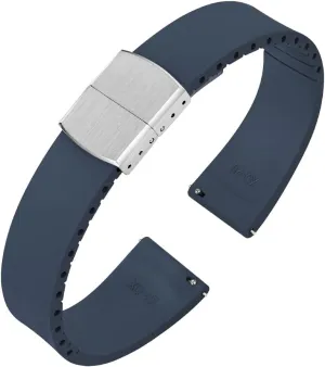 19mm 20mm 21mm 22mm retract tile terrestrial prosaic Fluororubber Watch Band with Spring Deployant Clasp, Cut to Size Fast Release FKM Rubber Watch Strap for Men Women 18mm 