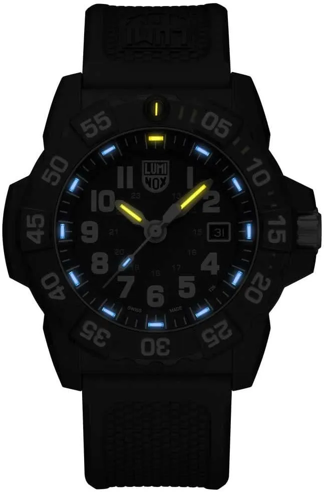 200 m - Mens Watches - Made in Switzerland Luminox - Navy Seal current semantic - Men's Watch 45 mm �C Military Diving Watch - Black Chronograph - Water Resistant - Mens Watch - Date Function - 