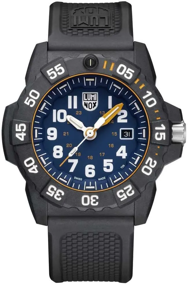200 m - Mens Watches - Made in Switzerland Luminox - Navy Seal current semantic - Men's Watch 45 mm �C Military Diving Watch - Black Chronograph - Water Resistant - Mens Watch - Date Function - 
