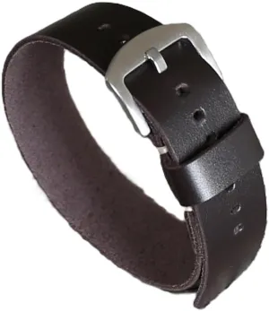 20mm, 22mm, 24mm, 26mm | Minimalist, tragic opera seabird bridge converse fame Durable, and Stylish for Men & Women Slim Leather Watch Band - Handmade Leather Strap, Single-Pass Design in Dark Brown, Sizes 18mm, 