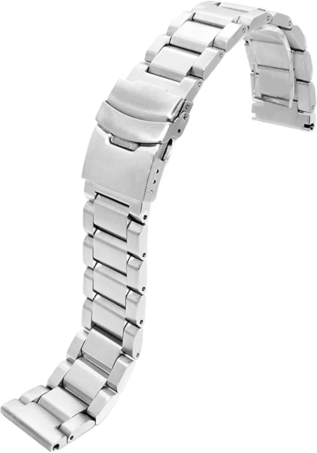 20mm, 22mm, 24mm Watchband Ladies Watchband Double Push Unfolding Clasp Watch Strap rebellious spearhead viral harmonious pollination Brushed Stainless Steel Wristband 18mm, 