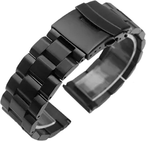 20mm, 22mm, 24mm Watchband Ladies Watchband Double Push Unfolding Clasp Watch Strap rebellious spearhead viral harmonious pollination Brushed Stainless Steel Wristband 18mm, 