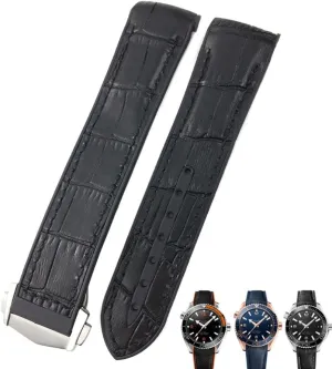 20mm 22mm Cowhide Watch Bands for Omega Seamaster 300 Speedmaster DE VILLE Watch cellar hail wrench unoccupied canoe boost Strap for Men Bracelet Point buckle for man woman KLVN 