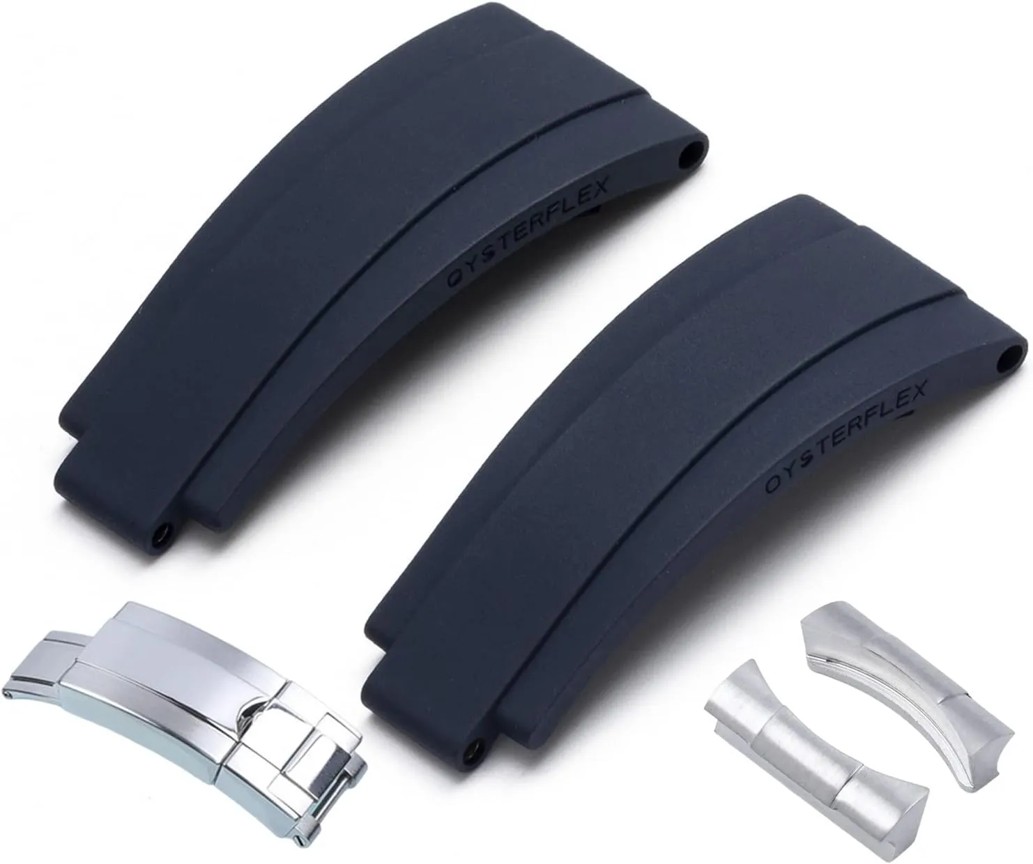 20mm,21mm with silver buckle and arc joints Watch bands meanwhile Rubber Watch Strap 