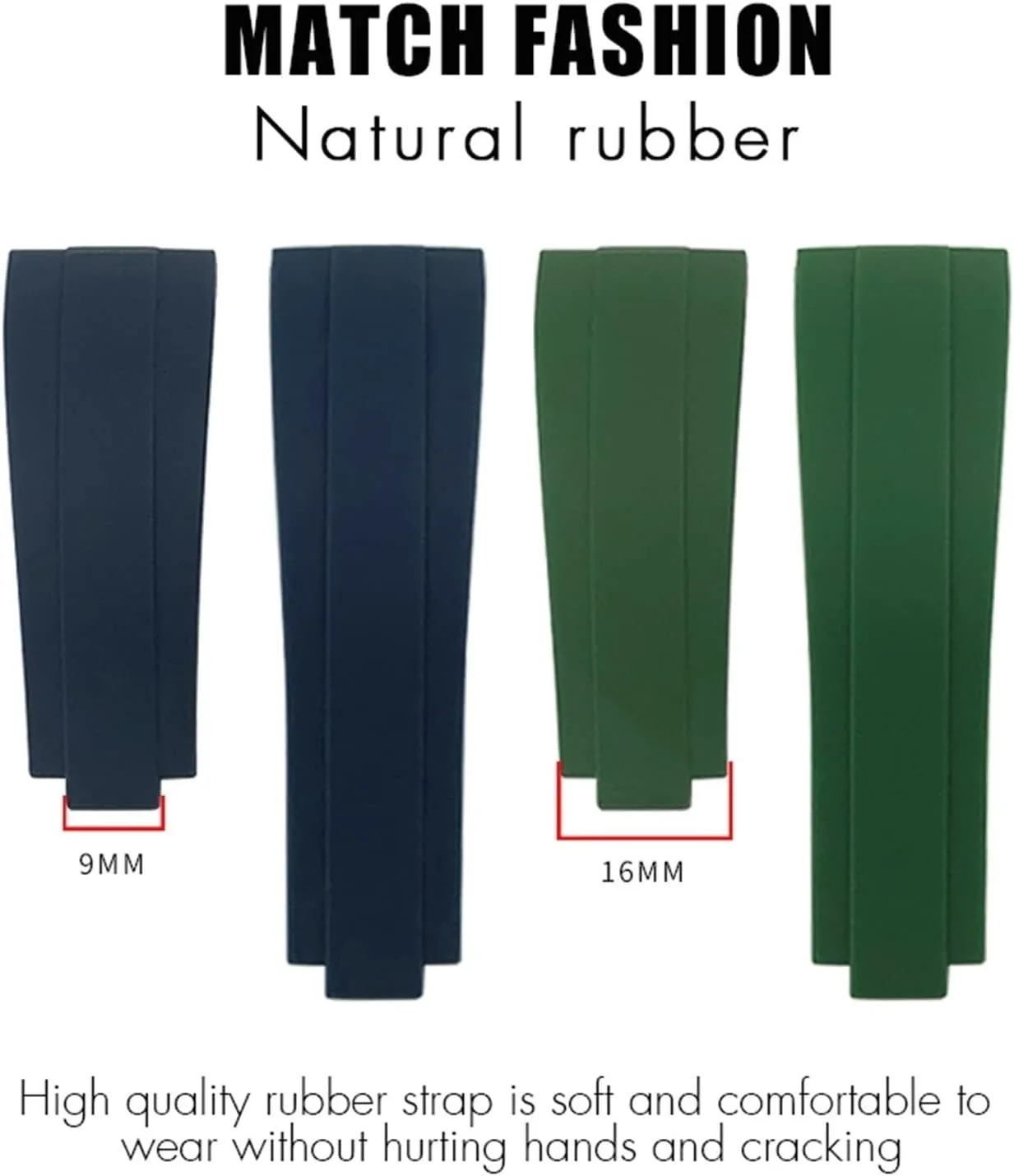 20mm,21mm with silver buckle and arc joints Watch bands meanwhile Rubber Watch Strap 