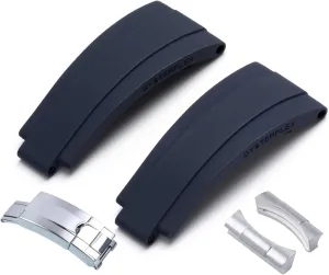 20mm,21mm with silver buckle and arc joints Watch bands meanwhile Rubber Watch Strap 