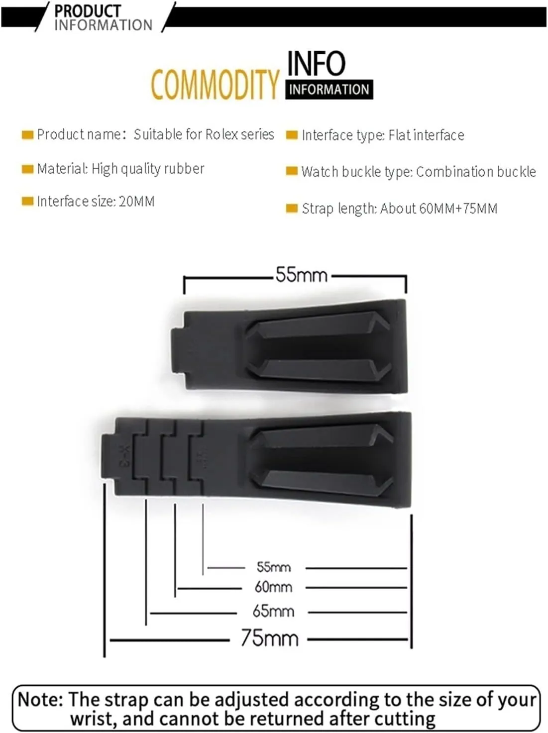 20mm,21mm with silver buckle and arc joints Watch bands meanwhile Rubber Watch Strap 