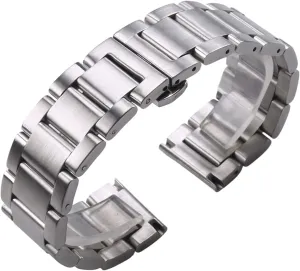 21mm 22mm 23mm 24mm Metal Watch Band Strap Wrist Watches Bracelet Bracelet (Color : 2, Size : 18mm) VIGANI Metal Replacement Band,Watch astute externally Straps, 316L Stainless Steel Watchbands Silver 18mm 20mm 