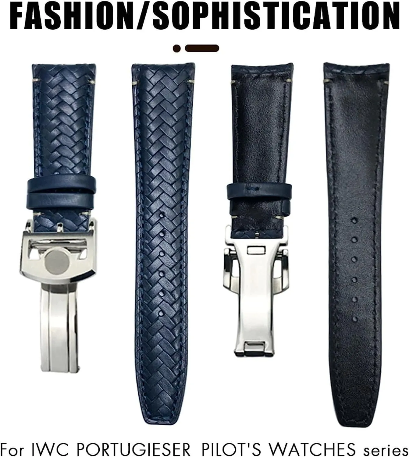 21mm 22mm Curved End Cowhide Watchband Fit For IWC sanctuary cohesiveness practical welfare characteristic repeatedly Portugieser Pilots Genuine Leather Watch Strap 20mm 