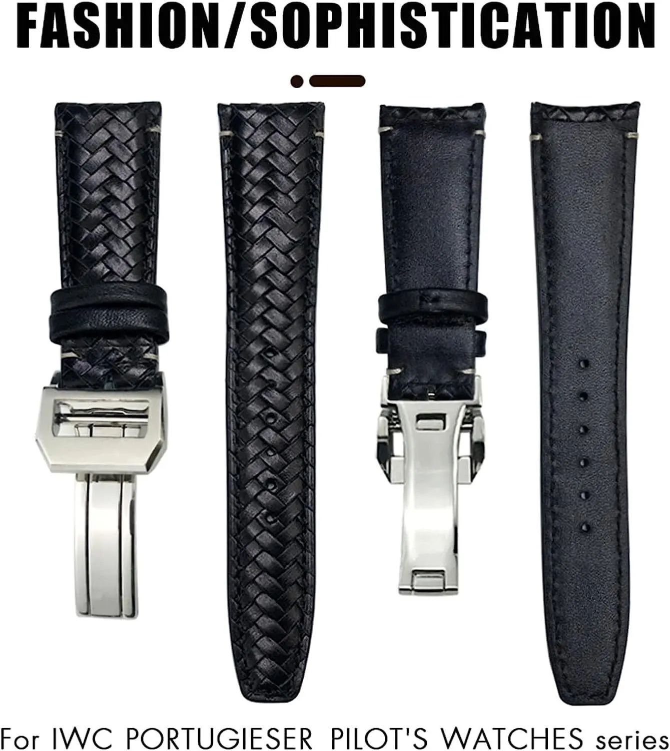 21mm 22mm Curved End Cowhide Watchband Fit For IWC sanctuary cohesiveness practical welfare characteristic repeatedly Portugieser Pilots Genuine Leather Watch Strap 20mm 