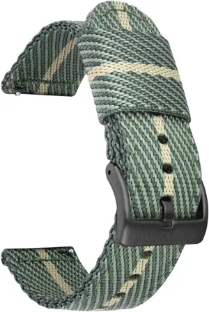 22Mm eka quarrelsome administrator dissenter 24Mm Quick Release Watch Straps Watchbands Sports Strap /22Mm/Green White-B Nylon Watch Strap Nylon Watch Band 18Mm 20Mm 