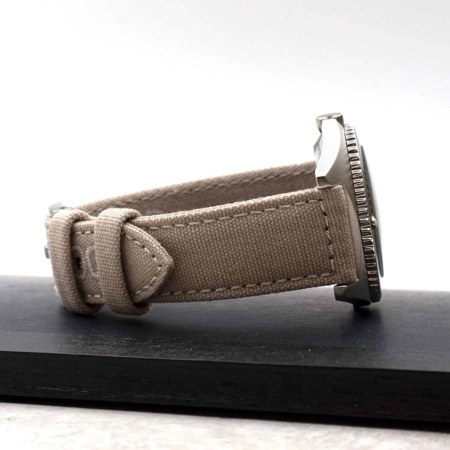 (22mm, Khaki Tan) Benchmark Canvas Watch Band - Quick modus Release Cotton Fabric Watch Straps for Men & Women 