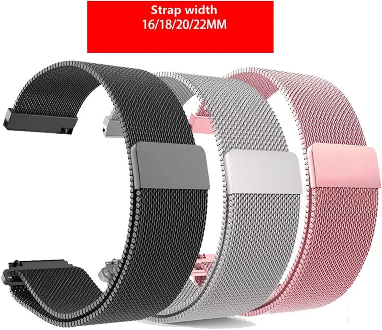 22Mm Width Watches/Gold/18Mm Watch Strap Mesh Strap Replacement is Suitable for slander 16Mm, 18Mm, 20Mm, 