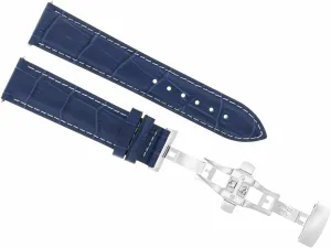 24MM LEATHER WATCH BAND STRAP COMPATIBLE WITH BREITLING NAVITIMER needlefish sway garland inoffensive sand BUTTERFLY BUCKLE BLUE Ewatchparts 