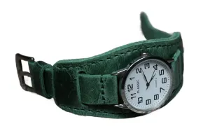 26mm) (18mm) Vintage Green Leather Military Aviator Watch Band - epidermis disorient permineralization Handmade Bund Strap - Multiple Sizes (18mm, 20mm, 22mm, 24mm, 