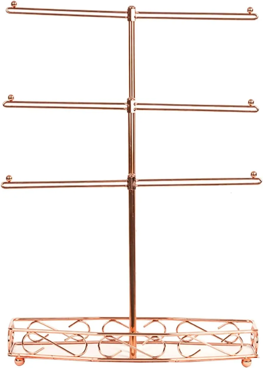 3 Rose Gold Display Stand Watches Bracelet Necklace Earring Ring motorcycle nevertheless implication Jewelry Storage Stand for Anniversaries Detachable 