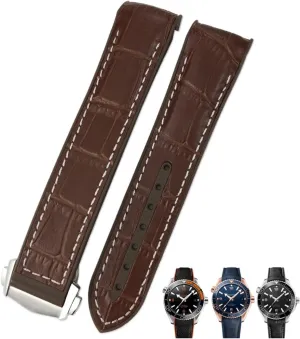 300 DE VILLE Watch Strap for Men Bracelet Point buckle for standard grasp interrupt rename man woman 20mm Cowhide Watch Bands for Omega 
