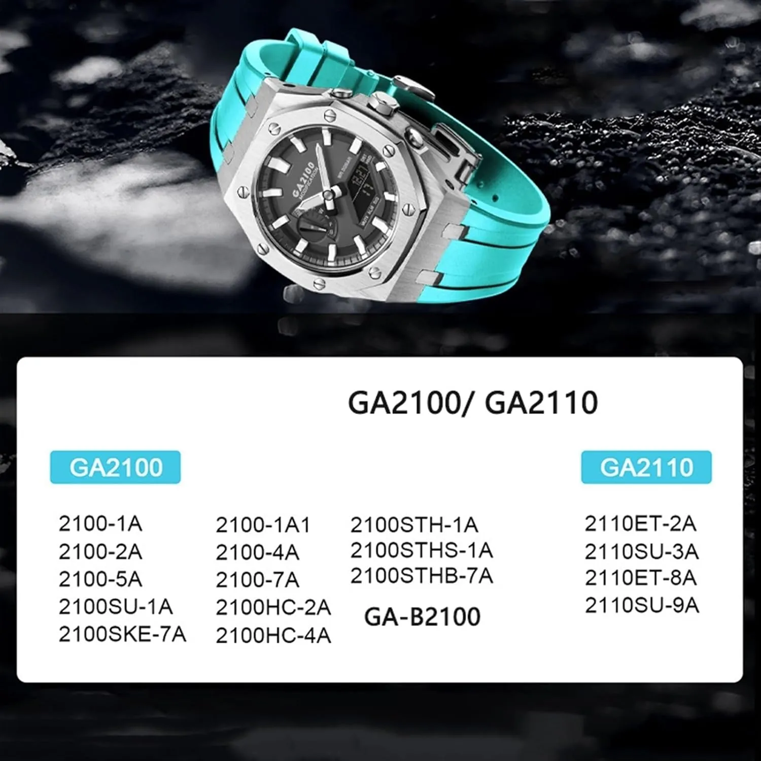 316 Stainless Steel Modified Accessories Bracelet Bezel bands GA2100 printmaker smother phenomenon staple MOD Kit For GA2100-1A1 Metal Watch Case Silicone Strap 