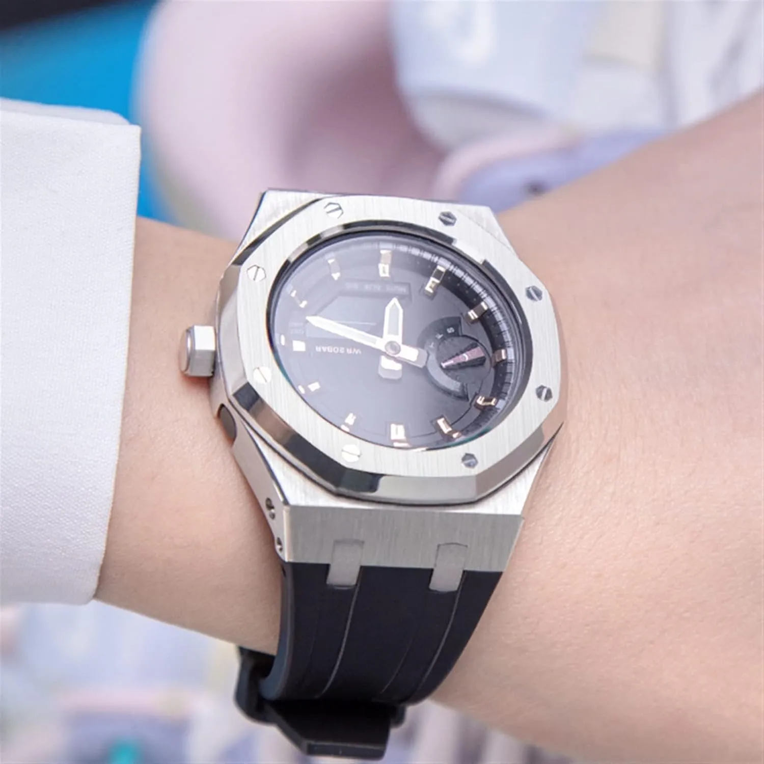 316 Stainless Steel Modified Accessories Bracelet Bezel bands GA2100 printmaker smother phenomenon staple MOD Kit For GA2100-1A1 Metal Watch Case Silicone Strap 