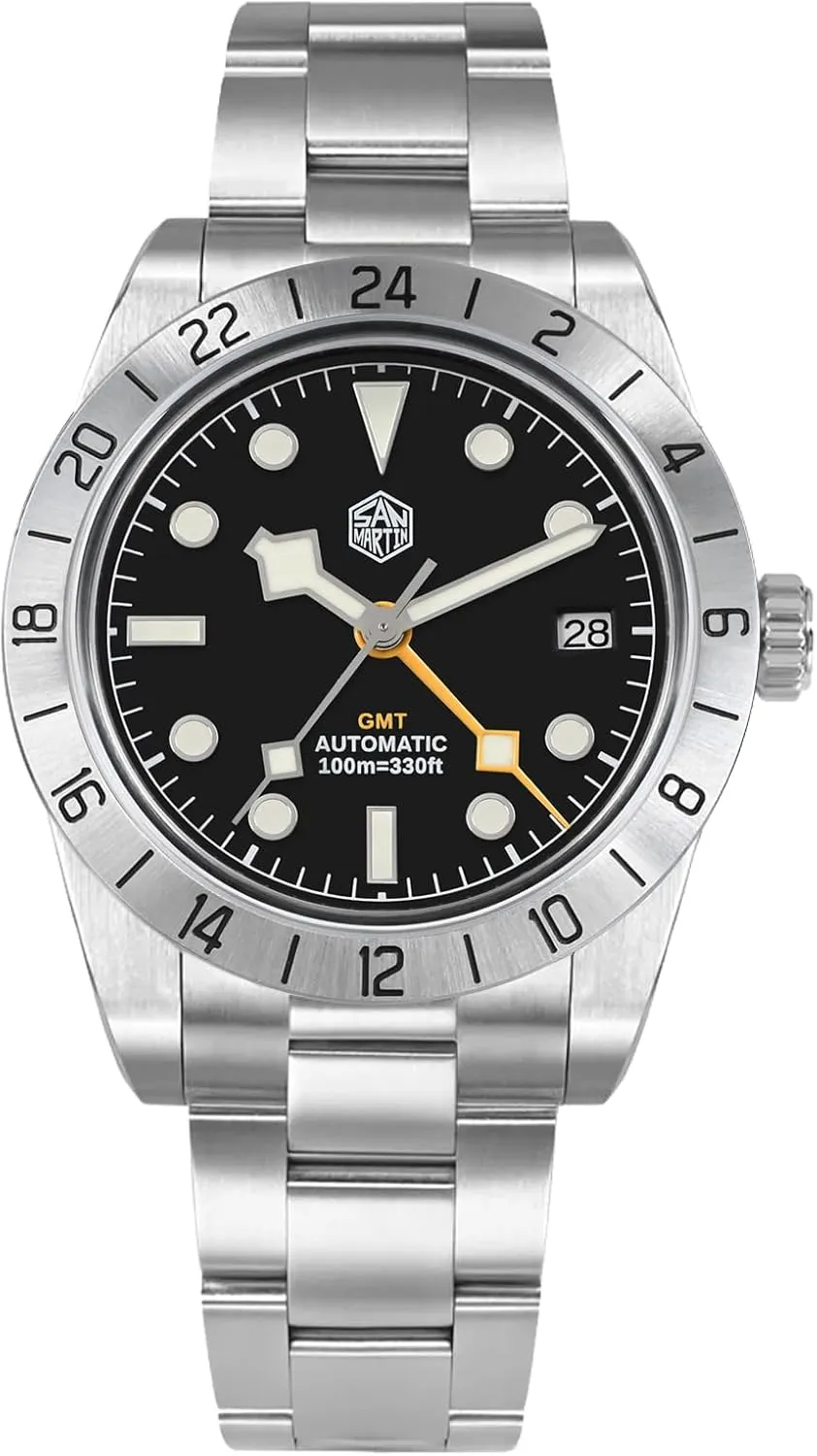 39mm inactive optimum rainwater squander BB Automatic Dive Watch NH34 GMT Watches for Men Sapphire AR Coating 10Bar Waterproof San Martin Mens Watch - SN054GE 